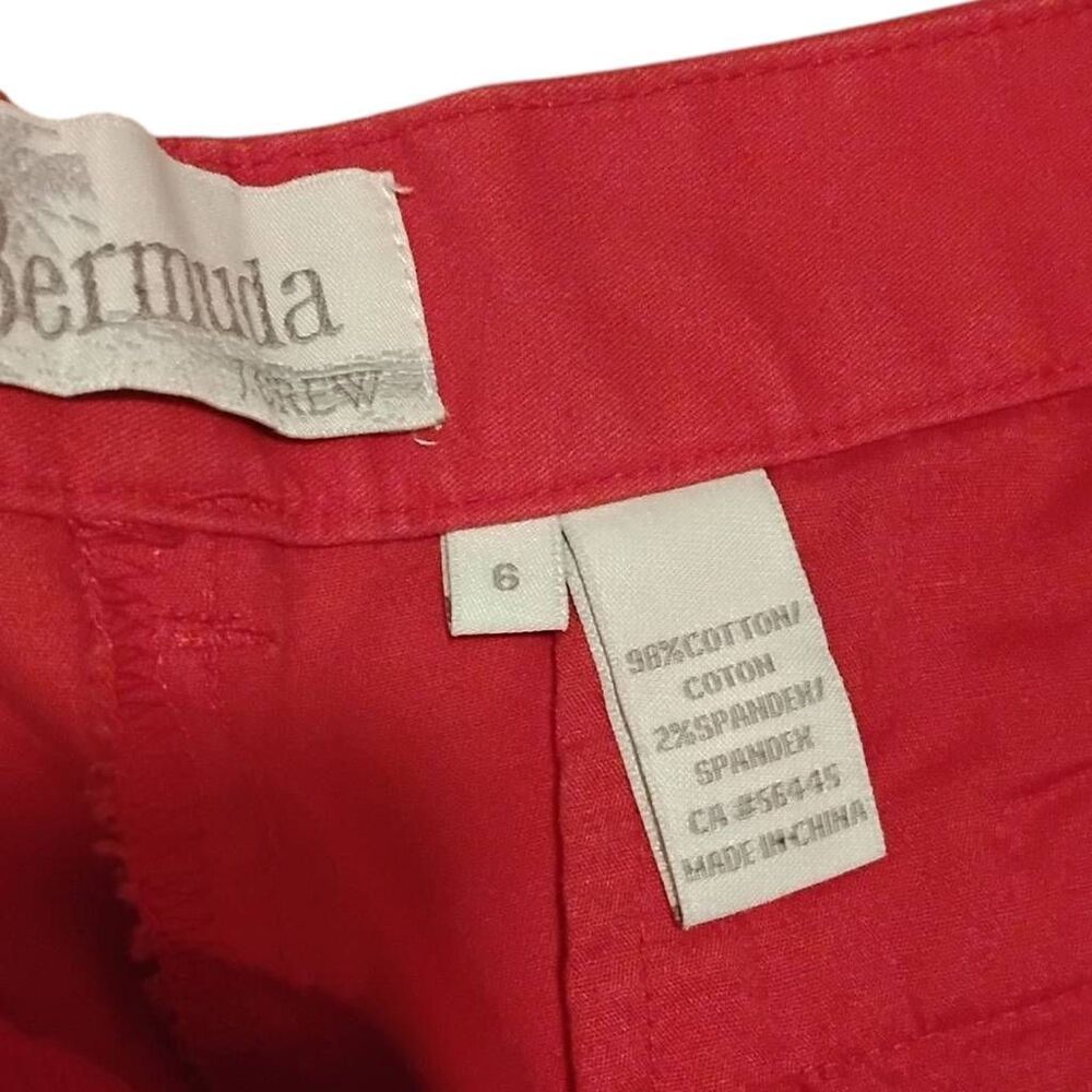 J. Crew Women's Red Cotton Shorts Size 6 - Picture 4 of 4